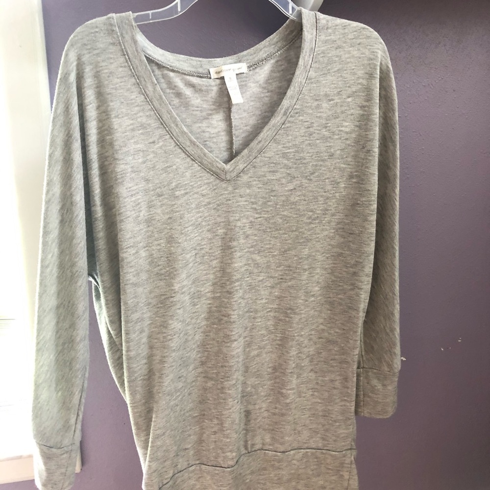 Light gray, v-neck sweater